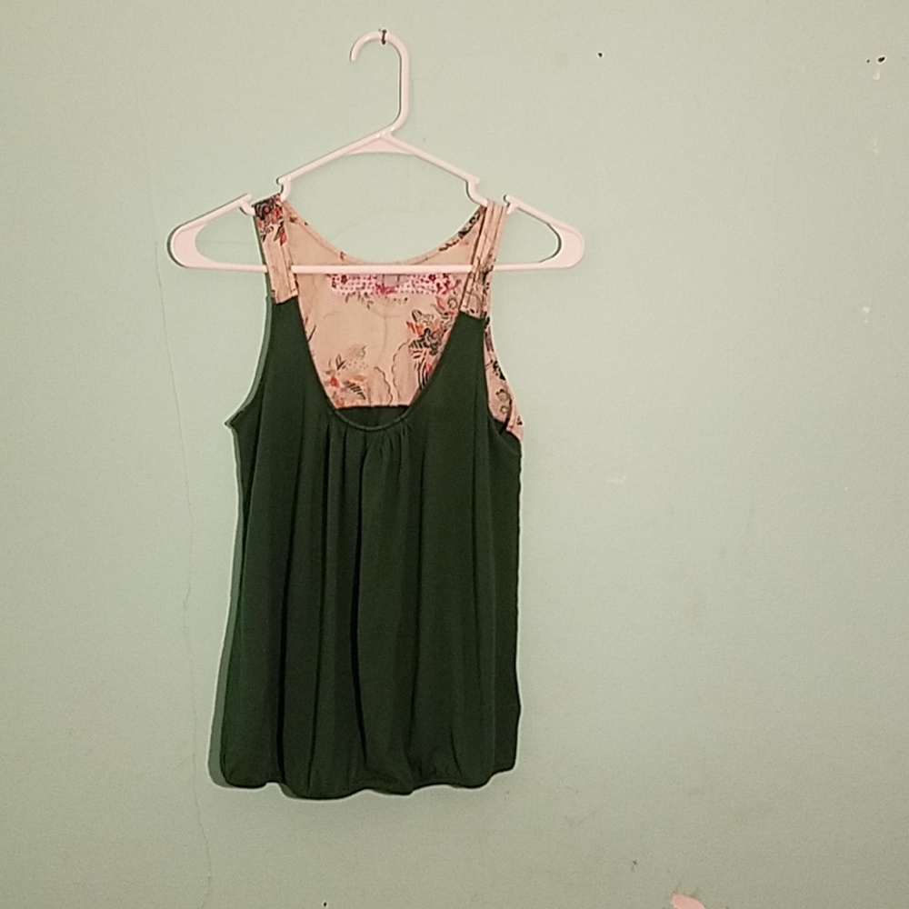 Patterned green tank top